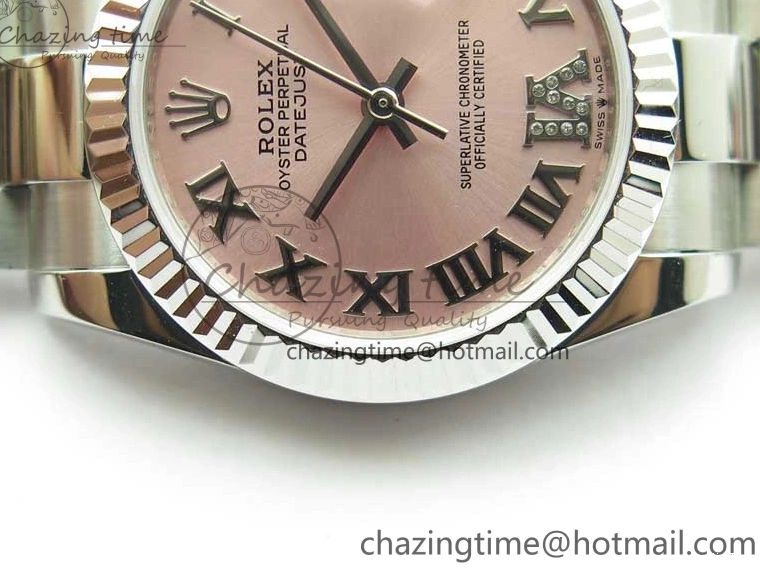 MiroTime 0124 Datejust 31mm 278271 SS BP Maker Best Edition Pink Roman Dial on Oyster Bracelet Vibrant 2748